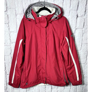 COLUMBIA CONVERT Womens L Ski Snow Winter Jacket Waist Suspenders Removable Hood